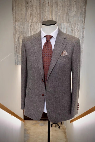 Product Showcase: Grey Herringbone Wool and Cashmere Jacket