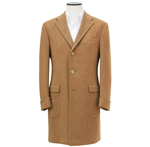 Caramel 3-Button Pure Cashmere Overcoat