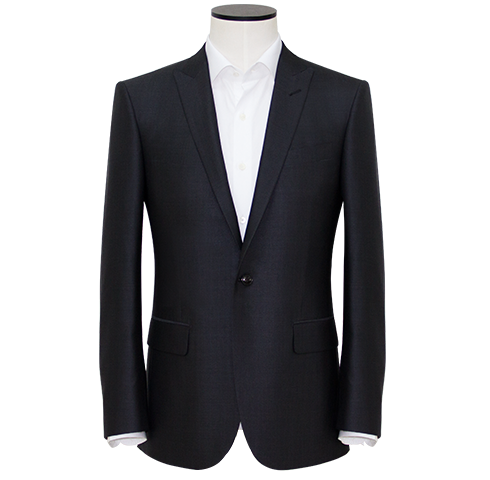 Tailored-Fit Black Trofeo Merino Wool Suit Jacket