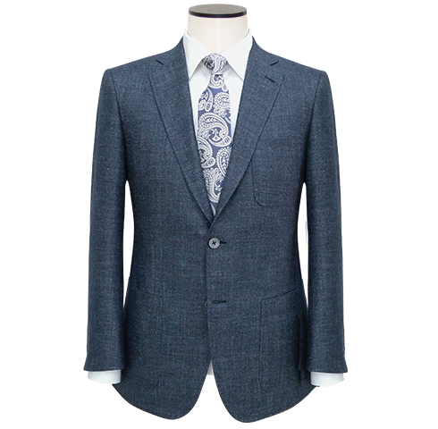 Slim Fit Patriot Blue Sharkskin Wool Blend Sport Coat Tai Pan
