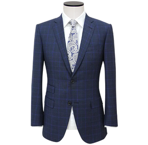 Tailored-Fit Spanish Blue Windowpane Wool Sport Coat