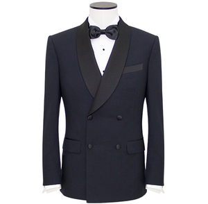 Mid-Night Blue Silk Lapel Double-Breasted Dinner Jacket