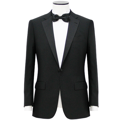 Standard Black Notch Lapel Link-front Tuxedo