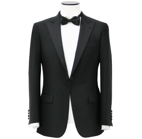 Standard Black Peak Lapel Link-front Tuxedo